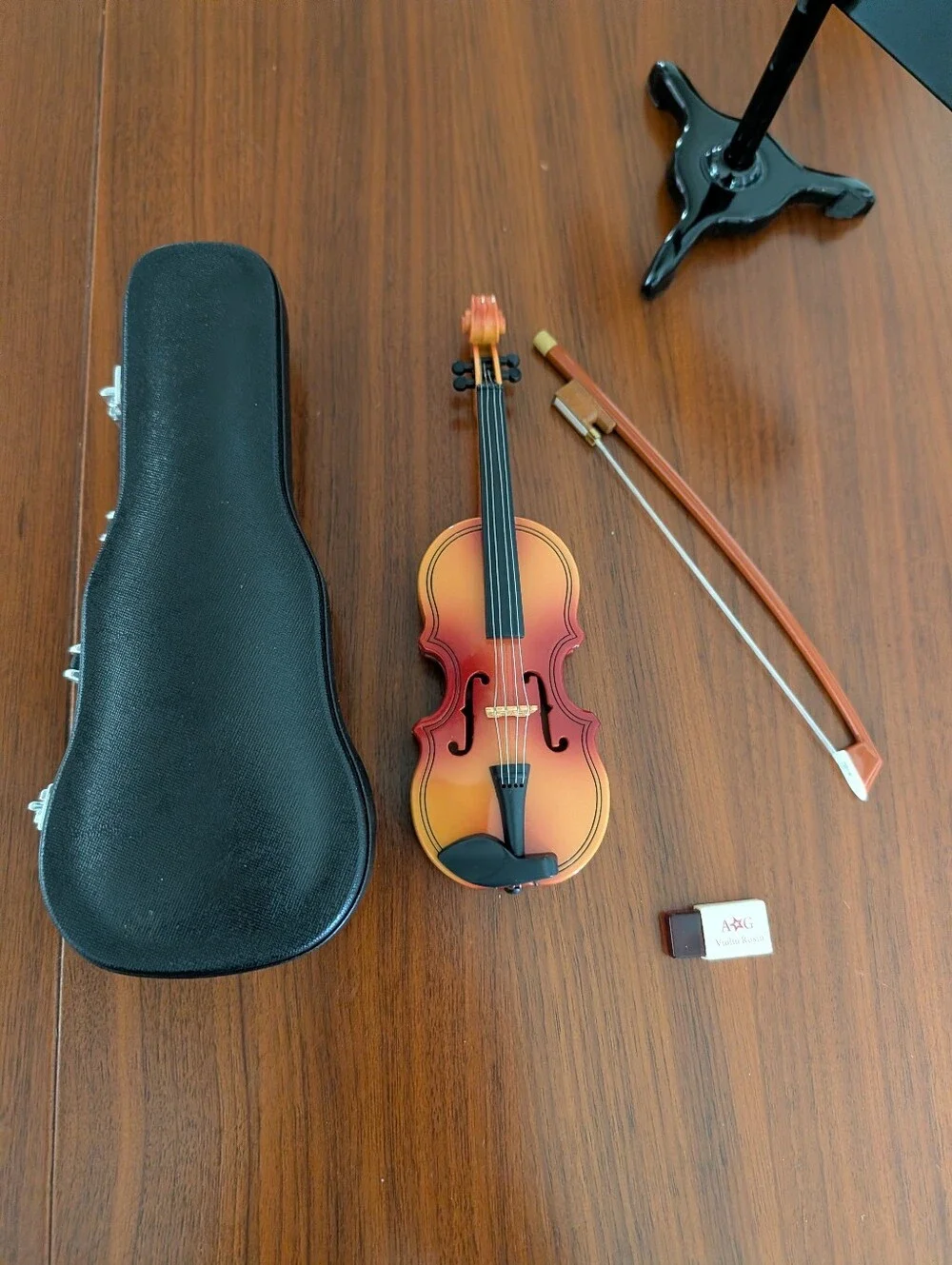 American Girl Doll Violin with Bow Carry Case Music Stand Pre Owned